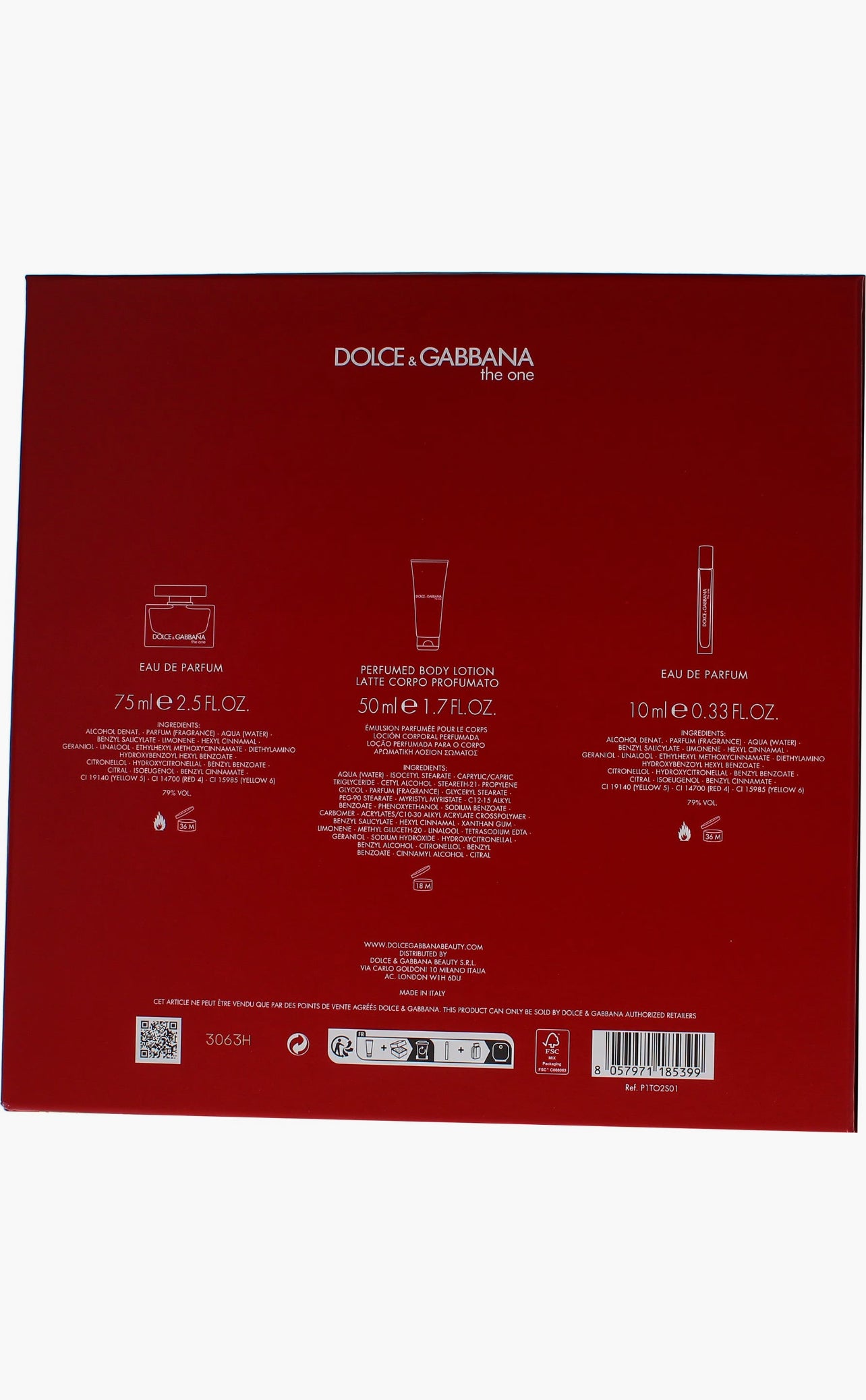 Dolce& Gabbana
The One Eau de Parfum 3-
Piece Set